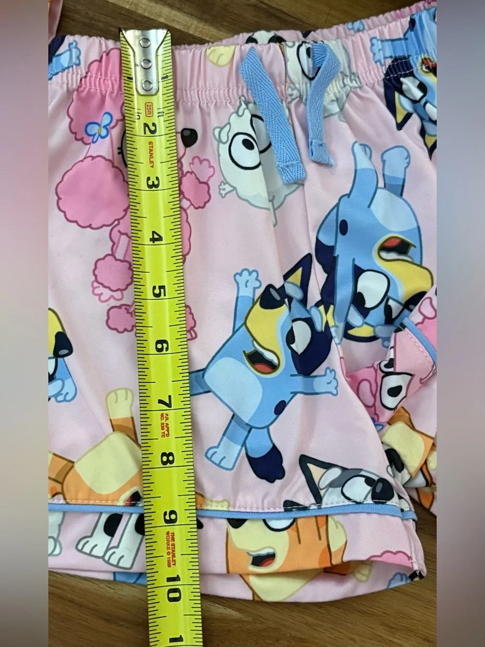 Bluey Girls Pajama Set XS 4/5 Pink Button Front Short Sleeve Shorts
